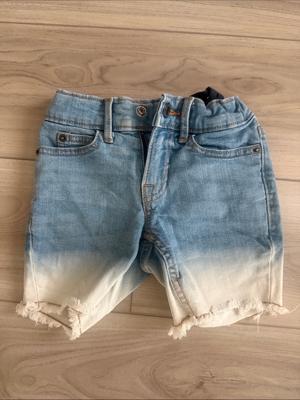 Kids Ombre Light Blue and White Denim Shorts